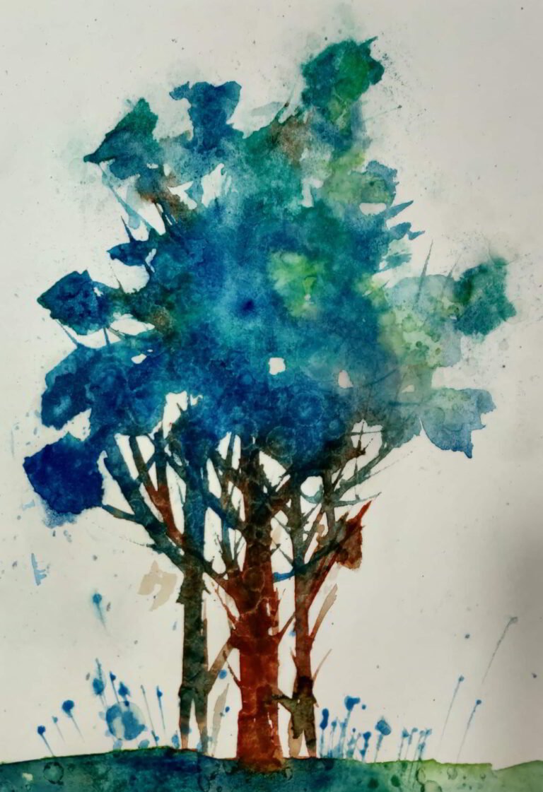 shanky Studio Surinder Shanker Anand Watercolor Tree Paitning