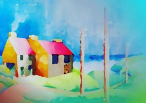 shanky-studio-visual-fine-art-acrylic-abstract-village-painting-lesson-class